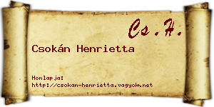 Csokán Henrietta névjegykártya