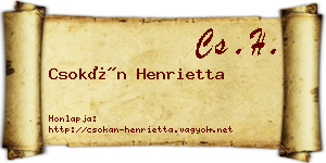 Csokán Henrietta névjegykártya