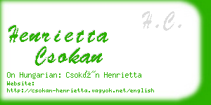 henrietta csokan business card